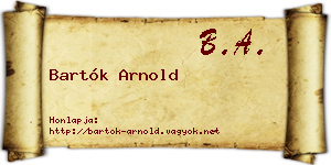 Bartók Arnold névjegykártya