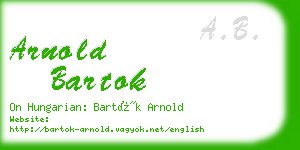 arnold bartok business card